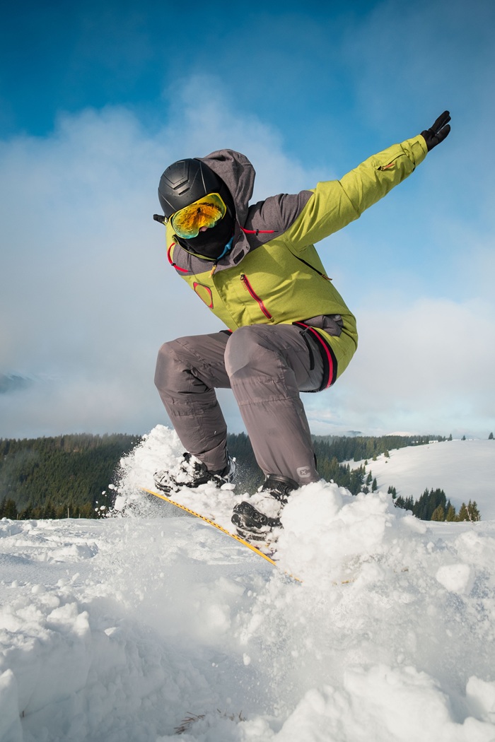 Snowboarding and parachuting
