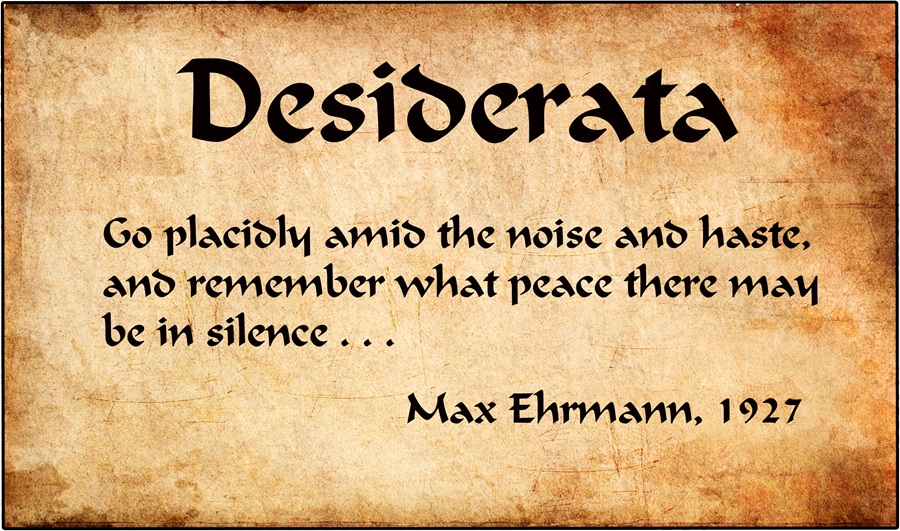 calm life style desiderata